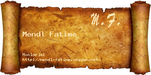 Mendl Fatime névjegykártya